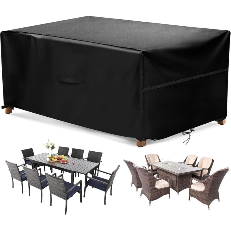 Gartenmöbel-Abdeckung, 210D Oxford-Gewebe, wasserdichte Abdeckung für Gartenmöbel, Schutzhülle für Möbel, Tischabdeckung, 180 x 120 x 74 cm