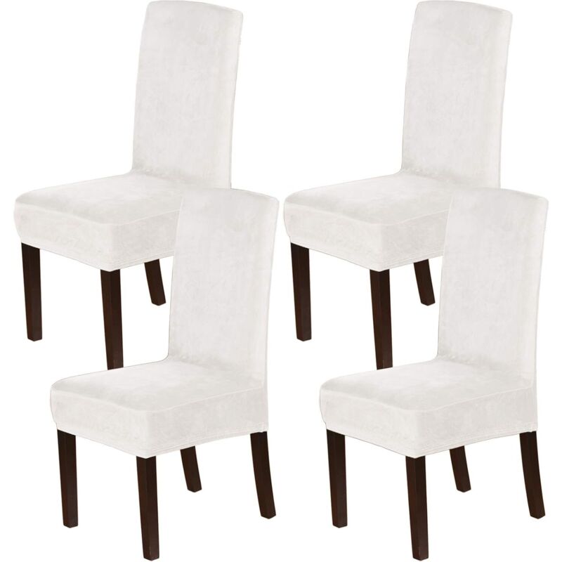 Stuhlhussen aus Samt, Stretch-Stuhlhussen für Esszimmerstühle, 4er-Set, Parson-Stuhlhussen, Stuhlhussen, Esszimmer-Schonbezüge, dicker, waschbarer