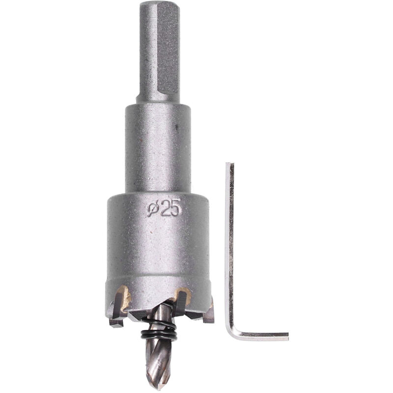 How Saw, ein robuster Lochöffner aus Hartmetall mit L-förmigem Schraubenschlüssel für Metall und Holz (25 mm).