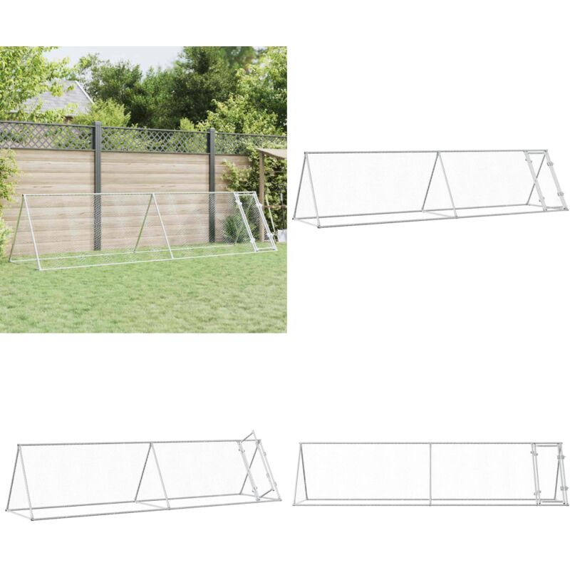 Hühnerkäfig Silbern 400x105x91 cm Verzinkter Stahl - Huhnendrahtzaun - Hühnerhaus - Hühnergehege - Freilandvoliere - Stall Für Hühner - Home & Living