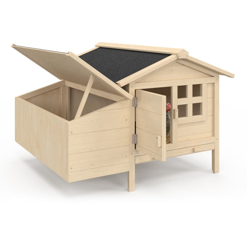 Xxl Stelzenhaus mit Holzlege, Kapazität bis zu 5 Hühner