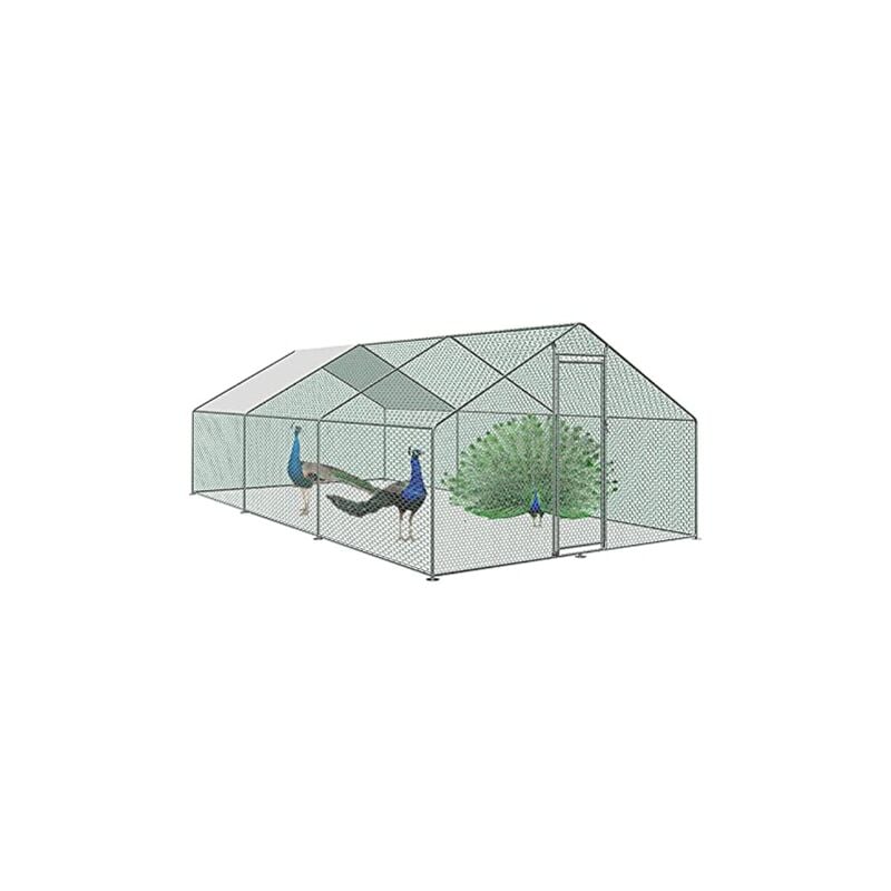 Hühnerstall Kleintierstall Freigehege Hühnerhaus Dach Geflügelstall mit PE Sonnenschutzdach und Schloss für Hühnerkäfig Vogelkäfig Kleintiere