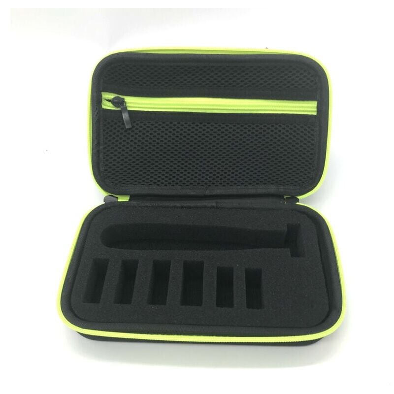 SNQ - Hülle für Philips Philips OneBlade Pro Cover, EVA-Hartschalen-Reiseetui mit Schwamm-Aufbewahrungstasche für eine Klinge (schwarze Netzversion)