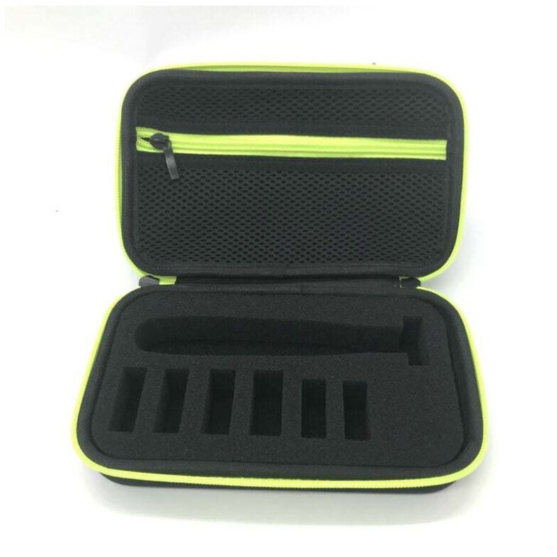 SNQ - Hülle für Philips Philips OneBlade Pro Cover, EVA-Hartschalen-Reiseetui mit Schwamm-Aufbewahrungstasche für eine Klinge (schwarze Netzversion)