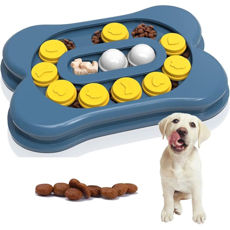 Hunde-Intelligenzspiel, Hundespielzeug mit langsamem Futternapf, pädagogisches interaktives Hundespielzeug für kleine und große Hunde,