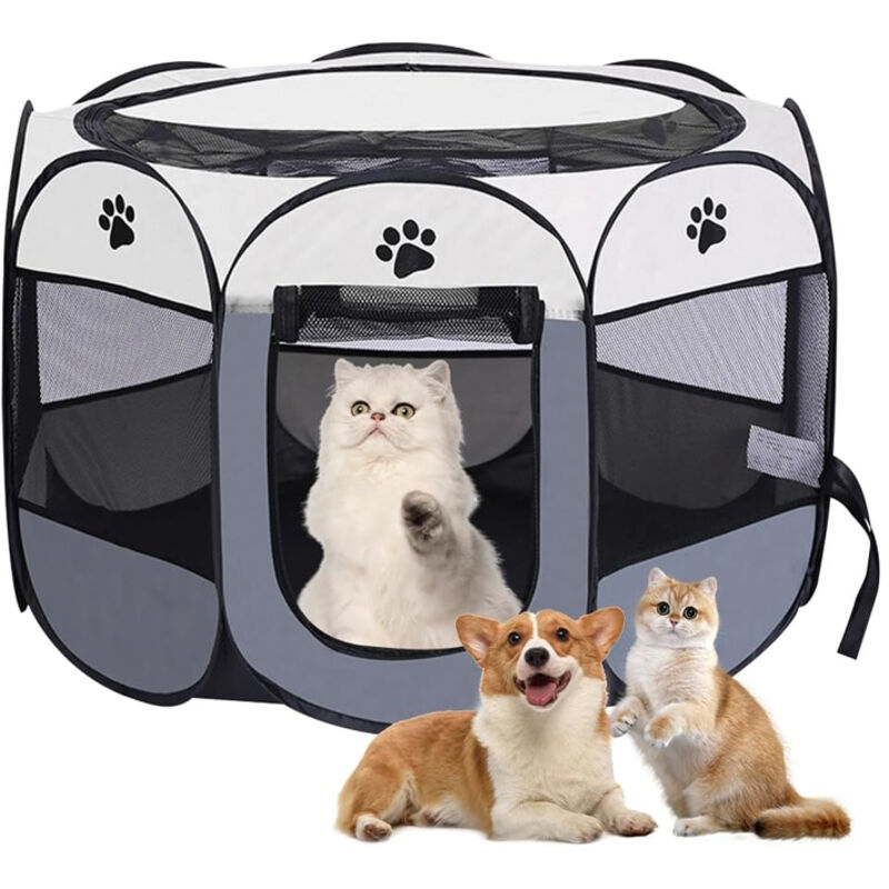 Hunde-Laufstall, 73 x 73 x 43 cm, Welpen-Laufstall für drinnen, faltbares Hundegehege für drinnen, Katzen-Laufstall, geeignet für kleine Katzen,