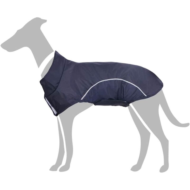 Hunde Regenmantel mit Reflexstreifen Polyester Marineblau L vidaXL