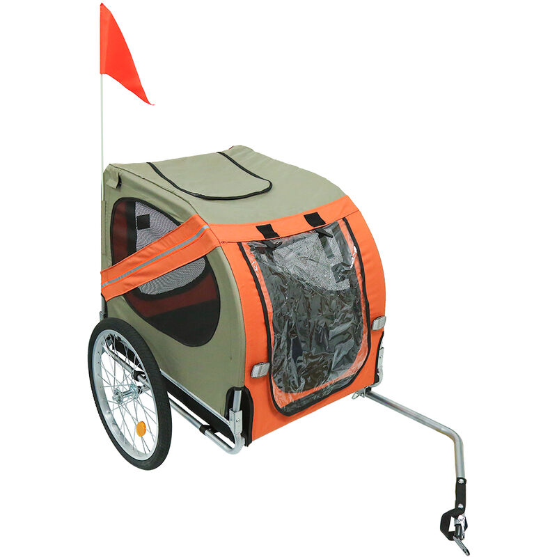 Haloyo - Hundeanhänger Fahrradanhänger Hundetransporter hundebuggy Transportanhänger Hunde Hundefahrradanhänger(orange)