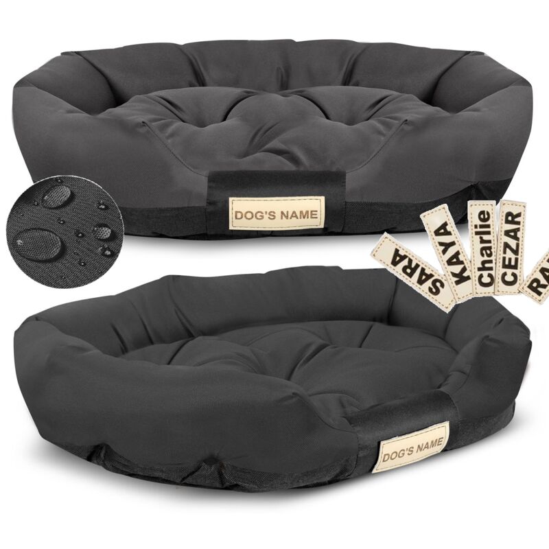 Hundebett 130x105 cm, personalisiert, wasserdicht, schwarz
