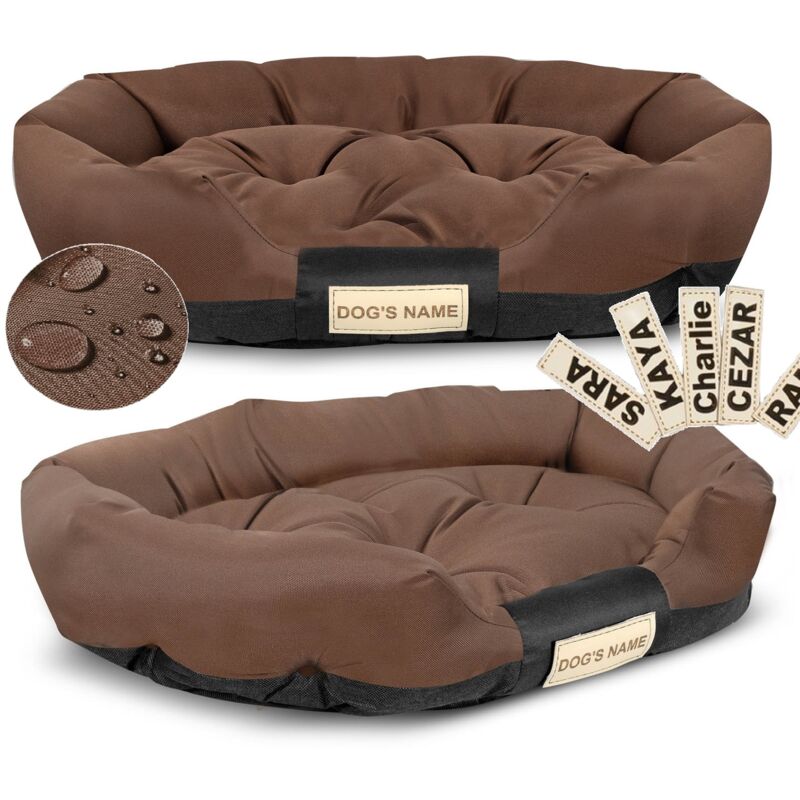 Hundebett 75x50 cm, personalisiert, wasserdicht, braun