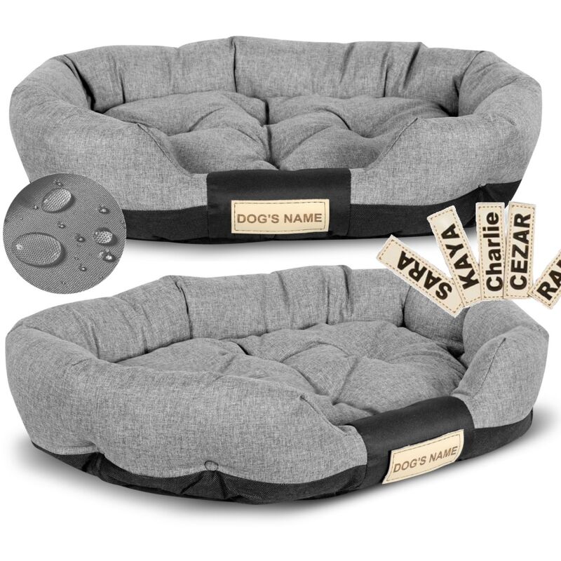 Hundebett 75x50 cm, personalisiert, wasserdicht, grau