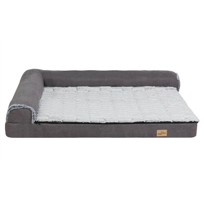 Bingo Paw - Hundebett groß Hunde, orthopädisches waschbares Hundebett, L-Form Hundesofa Hundekissen xl 120x90x25cm