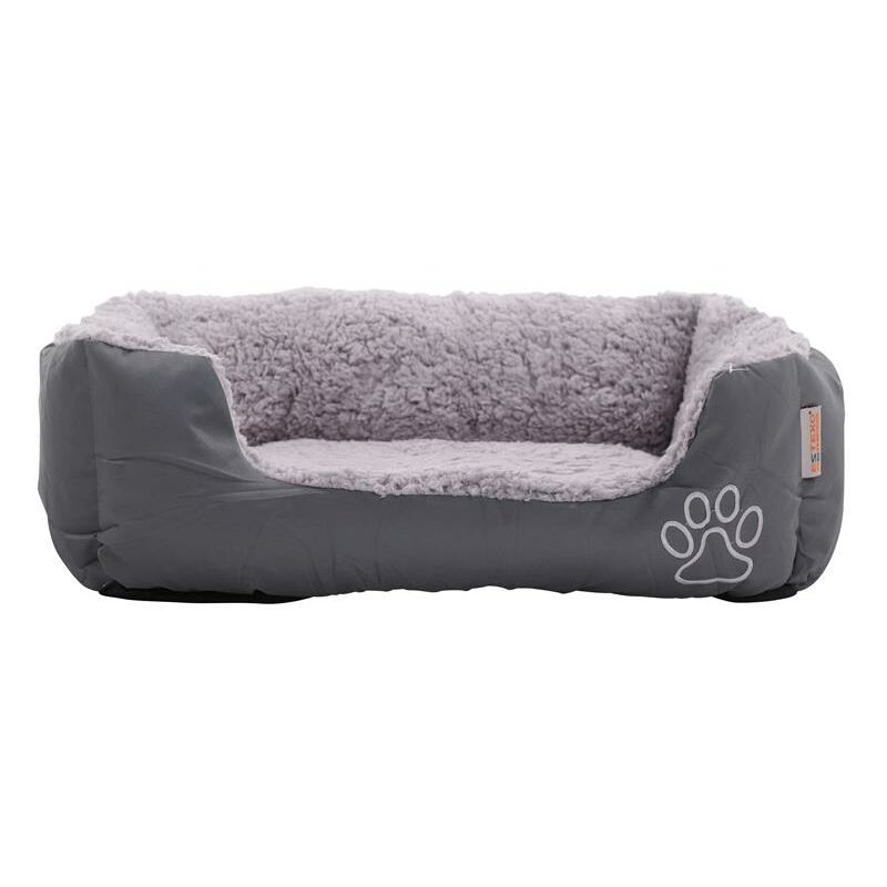 Hundebett Hundekissen Haustierbett Hundekorb Tierbett Hundesofa Dunkelgrau/Grau 60x48x18 cm