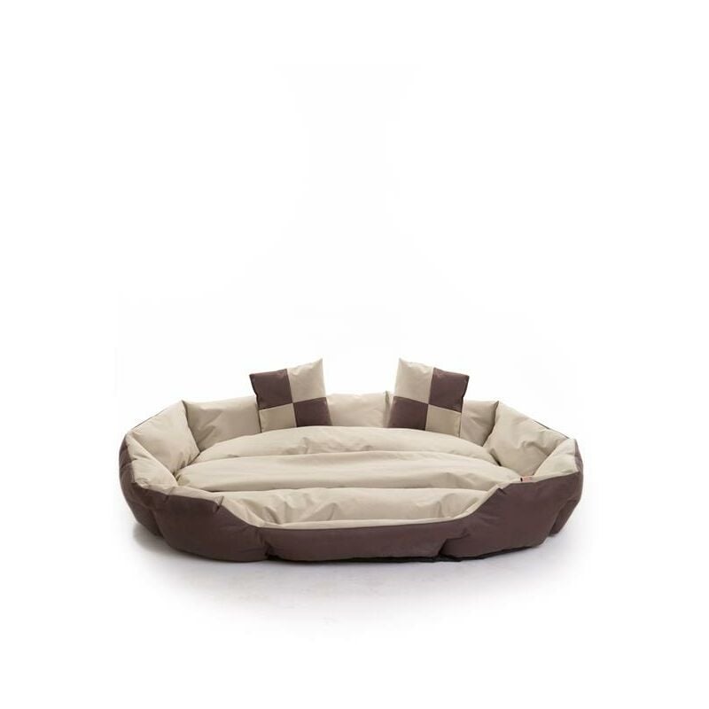 Estexo - Hundebett Hundekissen Hundekorb Haustierbett Matte Hundesofa Dunkelbraun/Beige 150x120x25 cm