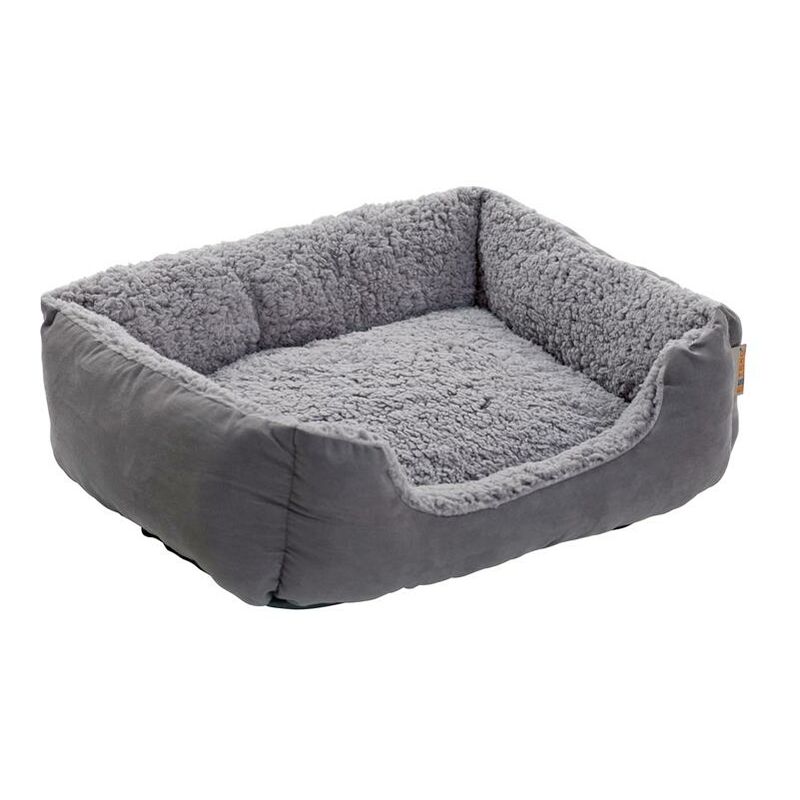 Hundebett Hundekissen Hundekorb Haustierbett Tierbett Hundesofa Dunkelgrau/Grau 60x48x18 cm