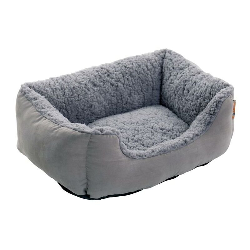 Estexo - Hundebett Hundekissen Hundekorb Haustierbett Tierbett Hundesofa Hellgrau/Grau 50x37x17 cm