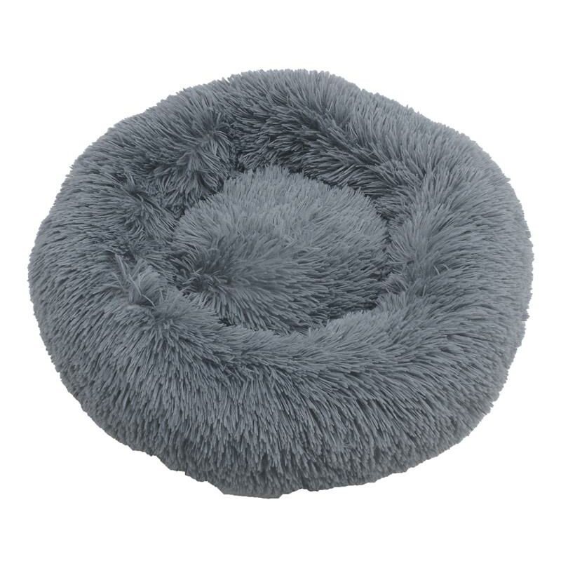 Estexo - Hundebett Hundekissen Hundekorb Plüsch Tierbett Katzen Hundesofa Dunkelgrau 40x40x15 cm