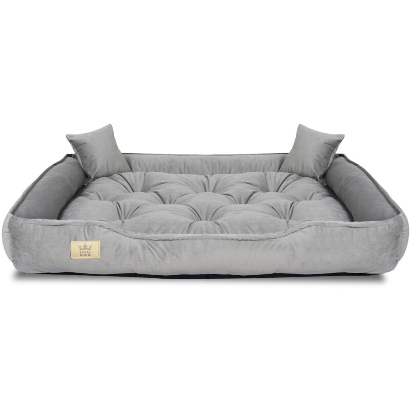 Hundebett, Laufstall, 115x95 cm, grauer Samt