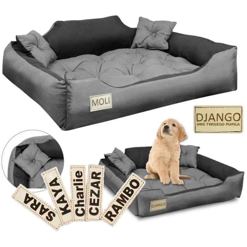 Hundebett, Laufstall, 115x95 cm, personalisiert, grau