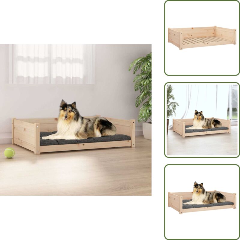 Vidaxl - Hundebett 95,5x65,5x28 cm Massivholz Kiefer - Hunde Bett - Hundehaus - Holz Tierbett - Kiefernholz Bett - Hundebette Massiv