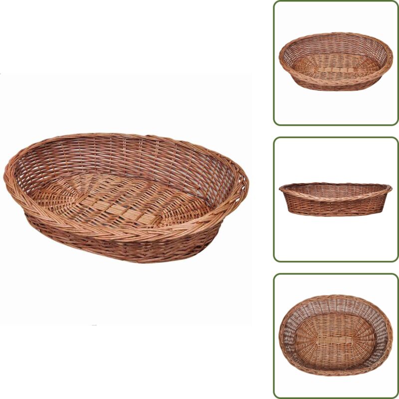 Hundebett aus Weide Natur 90 cm - Weidenkorb - Hundebett - Hundeschlafstelle - Katzenbett - Haustierbett