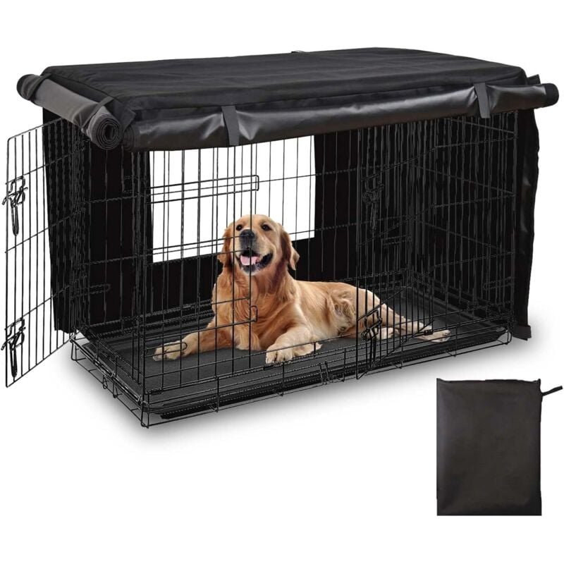 Hundebox-Abdeckung im Angebot, Hundebox-Schutz, multifunktional, lichtdicht, 420D Oxford-Stoffmaterial, passt für die meisten Hundeboxen (ohne