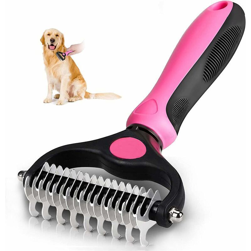 Hundebürste, Katzenbürste, professioneller Entwirrungskamm für Hunde und Langhaarbürste für Hunde, Pflegekamm für Hunde und Katzen zur Entfernung der