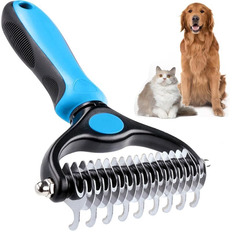 Hundebürste, reduziert Haarausfall, doppelseitiges Entwirrungswerkzeug, Unterfellkamm für Hunde, Bürsten für Hunde