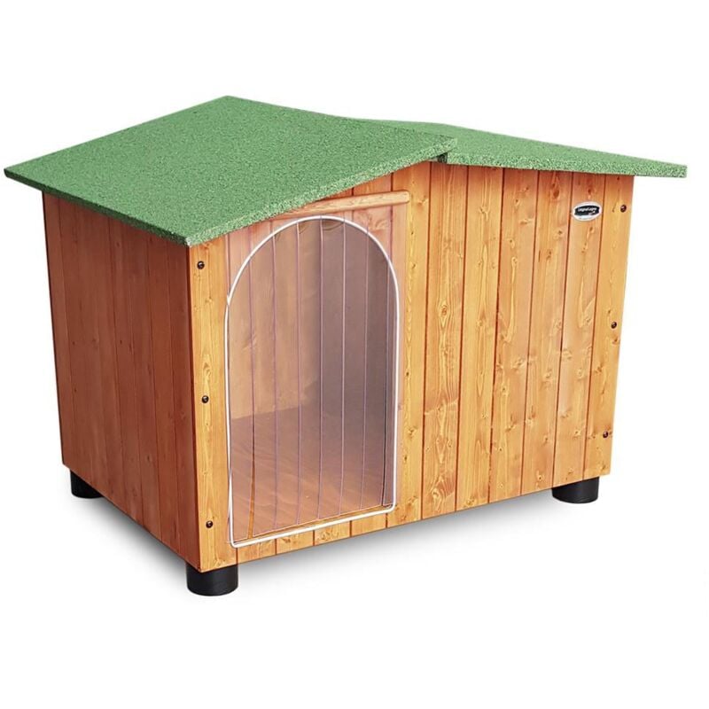 Original Legno Italia - Hundehütte Hundehaus Hundehöhle Hundebox Aus Holz Massiv Wetterfest Echtholz made in italy Mod. Oasi b - Pudel mit