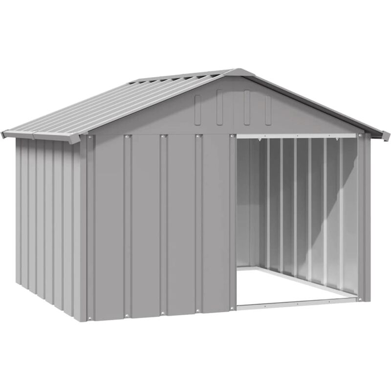 Vidaxl - Hundehütte Grau 116,5x103x81,5 cm Verzinkter Stahl