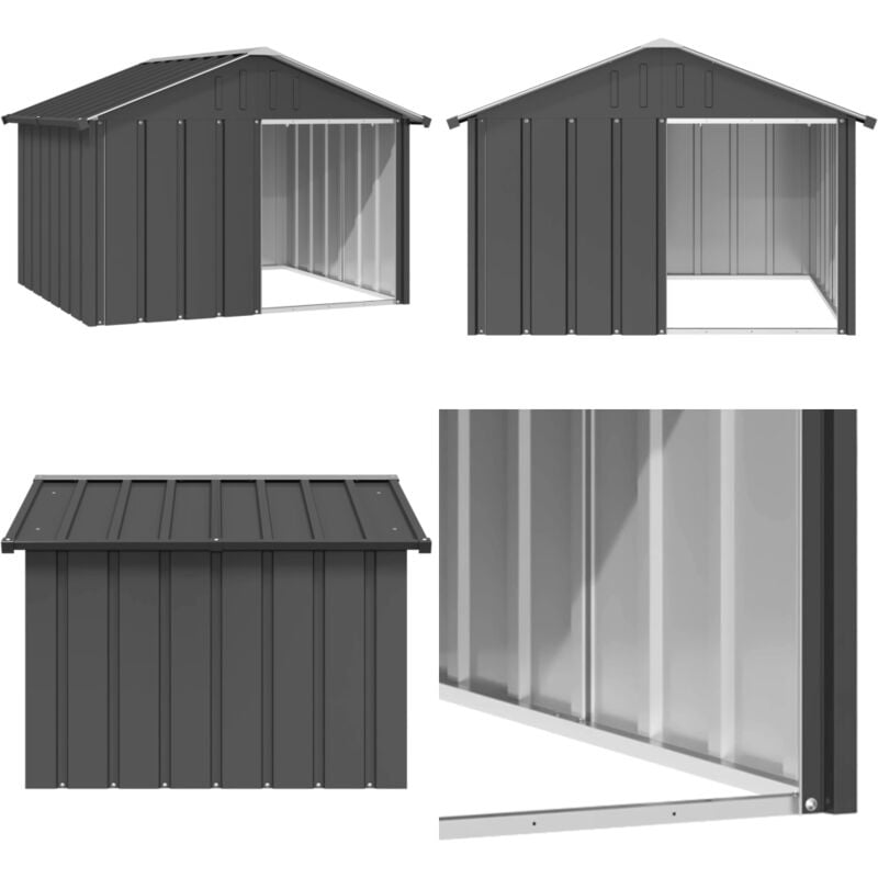 Hundehütte Anthrazit 116,5x103x81,5 cm Verzinkter Stahl - Hundehütte - Hundehütten - Home & Living - Anthrazit