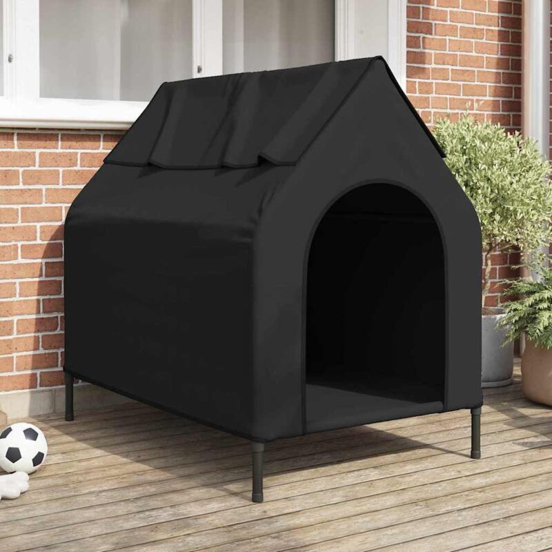 Vidaxl - Hundehütte Schwarz 110 x 75 x 107,5 cm Oxford-Gewebe und Stahl