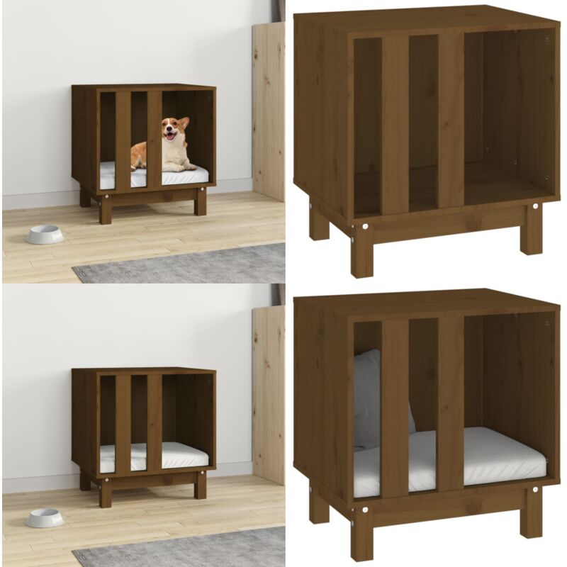 Hundehütte Honigbraun 50x40x52 cm Massivholz Kiefer - Hundehütte - Hundehütten - Home & Living