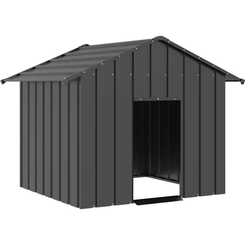 Hundehütte mit Dach 131x101x102 cm Verzinkter Stahl - Vidaxl