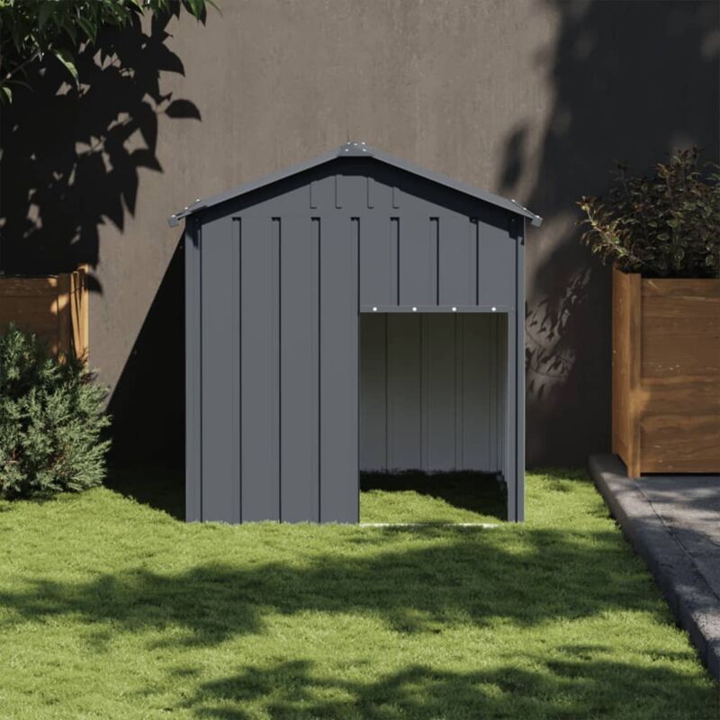 Vidaxl - Hundehütte mit Dach Anthrazit 117x103x123 cm Verzinkter Stahl
