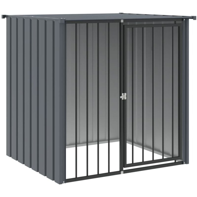 Hundehütte mit Dach Schwarz 110x103x109 cm Verzinkter Stahl Vidaxl