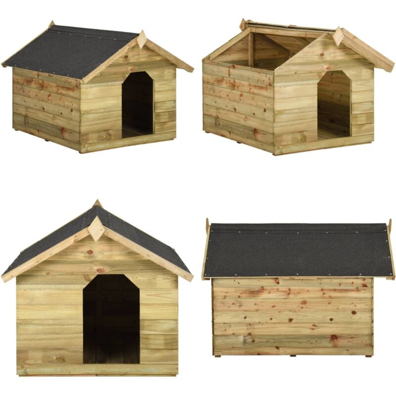 Hundehütte mit öffnendem Dach Imprägniertes Kiefernholz - Hundehütte - Hundehütten - Home & Living - Grün