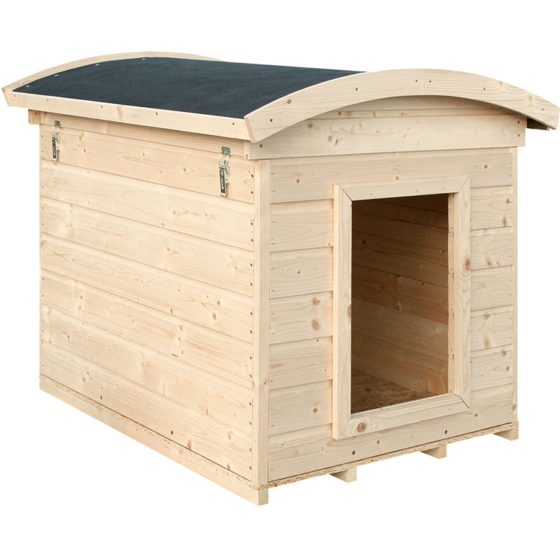 Timbela - Hundehütte Outdoor kleine Hunde – Hundehaus Holz für Kleiner Rassen, wasserfestes Dach 87 x 102 x H85 cm, Größe s M405-1