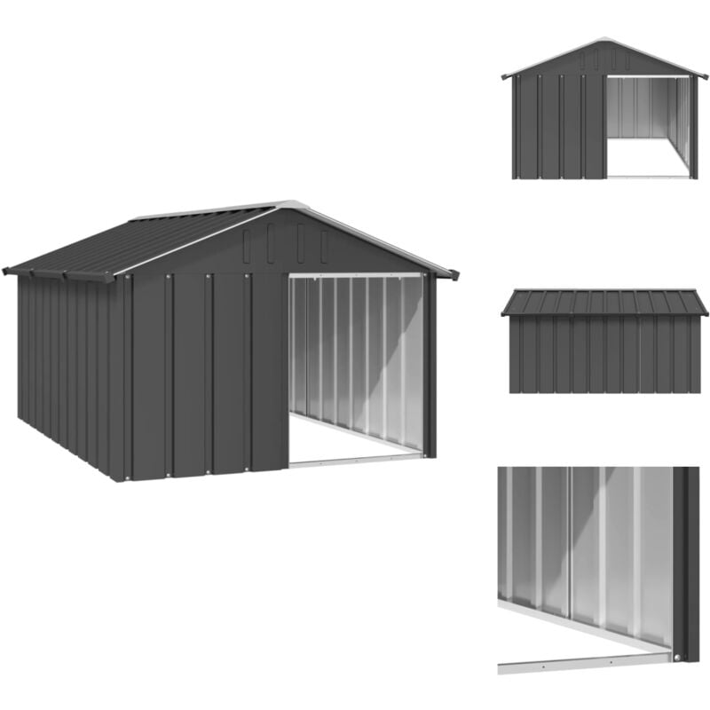 Vidaxl - Hundehütten - Living Hundehütte Anthrazit 116,5x153x81,5 cm Verzinkter Stahl - Anthrazit