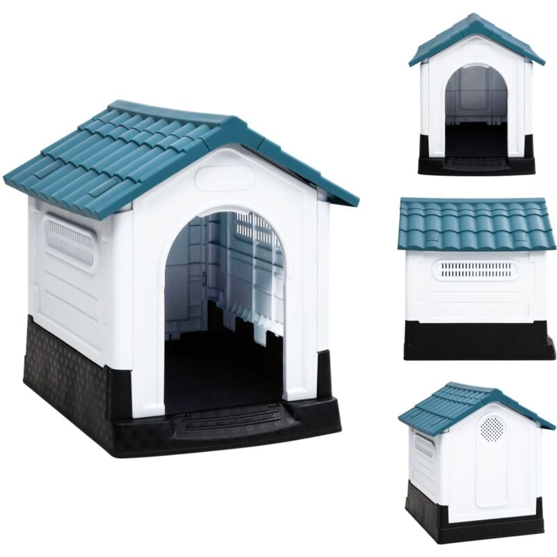Vidaxl - Hundehütten - Living Hundehütte Blau 57x68x66 cm Polypropylen - Blau