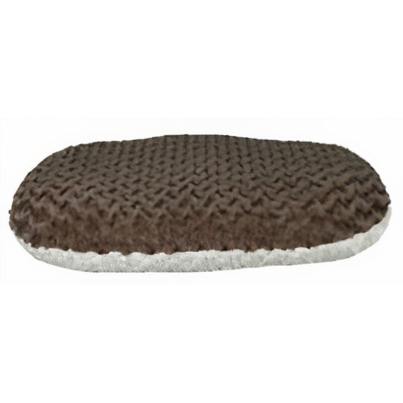 HundeKissen oval 54 x 35 cm Plüsch grau/weiß