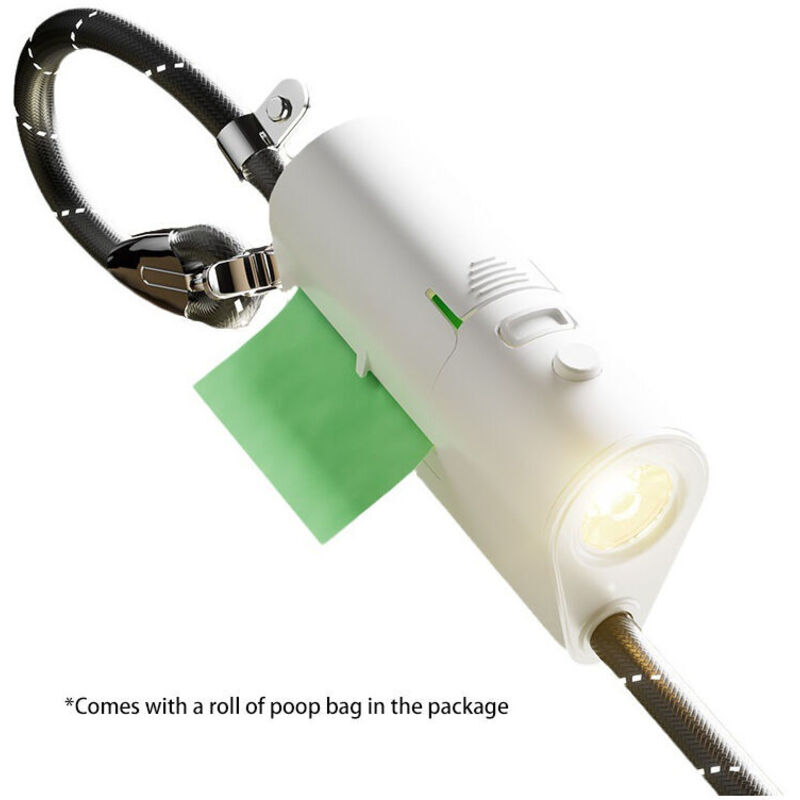 XVX - Hundeleine mit LED-Licht, flexible, langlebige Hundeleine aus Nylon mit tragbarem Müllbeutel, interaktives Hundetrainingsspielzeug