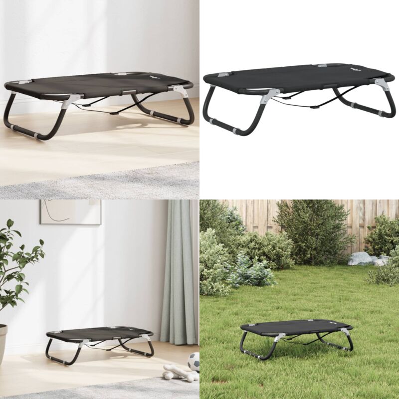 Hundeliege Klappbar Anthrazit Oxford-Gewebe und Stahl - Hunde Bett - Hundebett Klappbar - Hundebett Außen - Oxford Gewebe - Stahlgestell - Home &