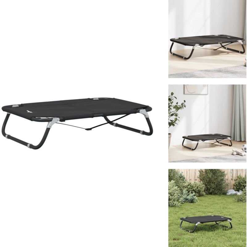 Hundeliege Klappbar Anthrazit Oxford-Gewebe und Stahl - Hunde Bett - Hundebett Klappbar - Hundebett Oxford - Hundehaus - Hundefutter