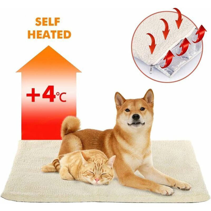 Jalleria - Hundematratze – Selbstheizendes Kissen für Katzen und Hunde, Thermo-Heizdecke ohne Strom und Batterien – 60 x 45 cm