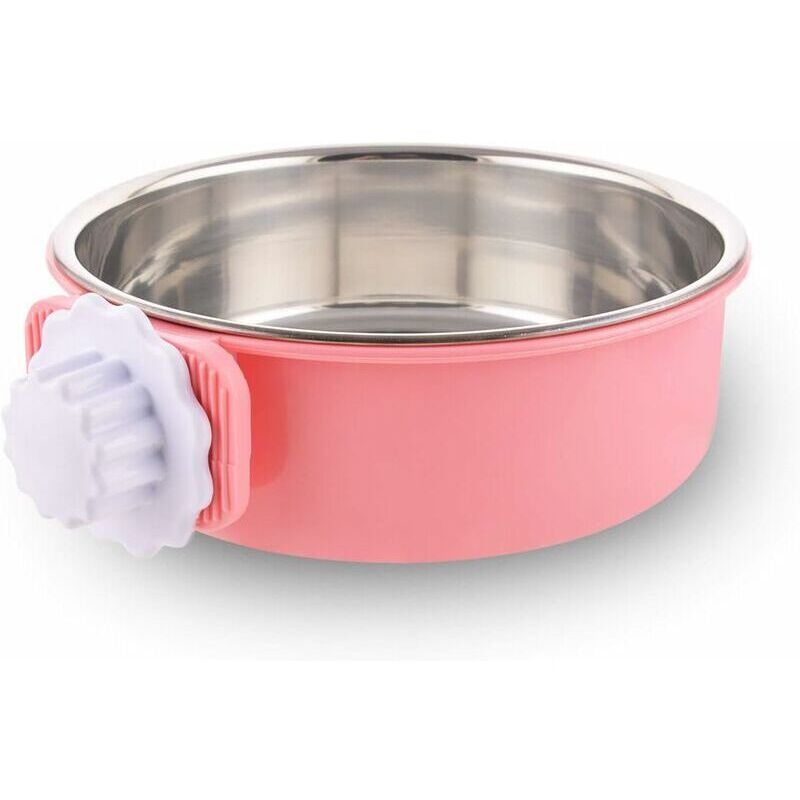 Hundenapf und Futterbehälter, Hundebox, herausnehmbarer Edelstahlnapf, hängender Futternapf, Käfig, kleiner Wassernapf, Futterspender, Futter für