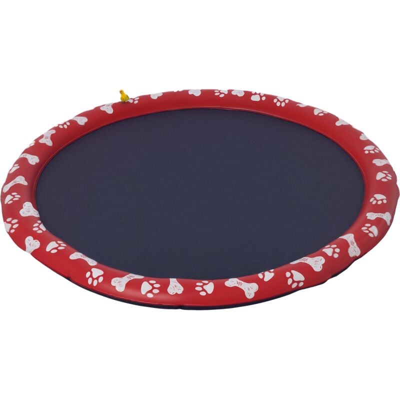 170 cm Sprinkler Matte Hunde aufblasbare Splash Pad rutschfest Wasserspielmatte Wassermatte Spielmatte Planschbecken Wassersprinkler Hundepool für