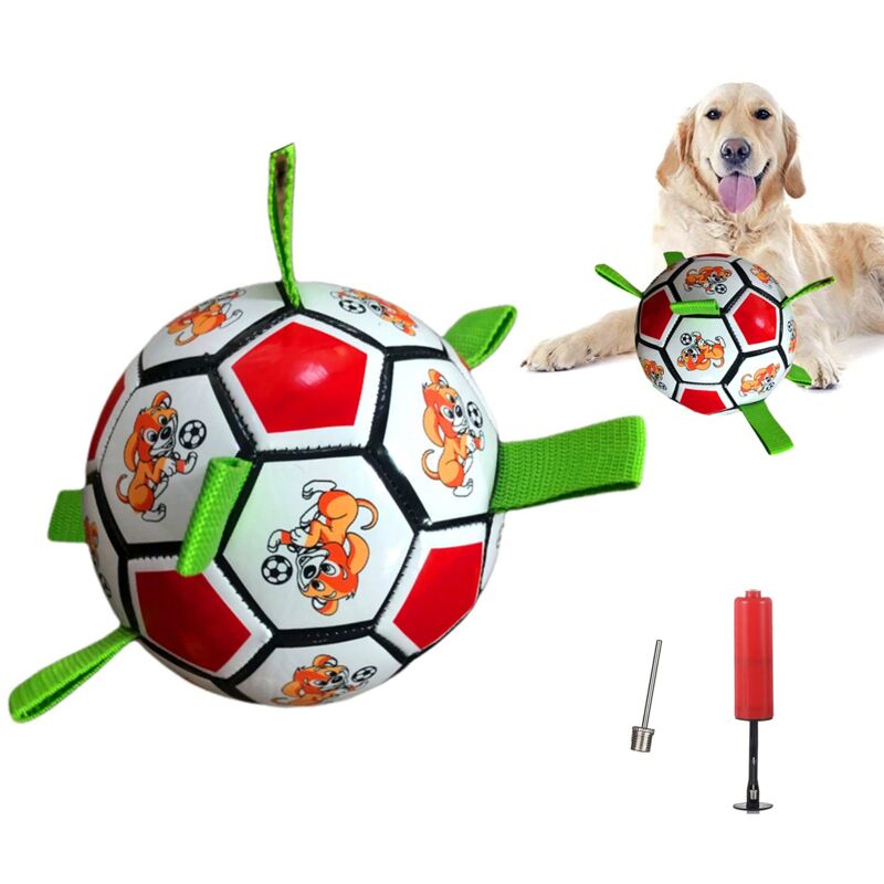 Aougo - Hundespielzeug, Hundespielzeug, Hundebälle, Hundefußball für 15 cm x 15 cm große interaktive Hundebälle für den Innen- und Außenbereich
