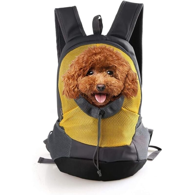 Hundeträger-Rucksäcke, kleine Welpenträger-Reise-Haustier-Rucksäcke, 40 x 35 x 27 cm, gelb