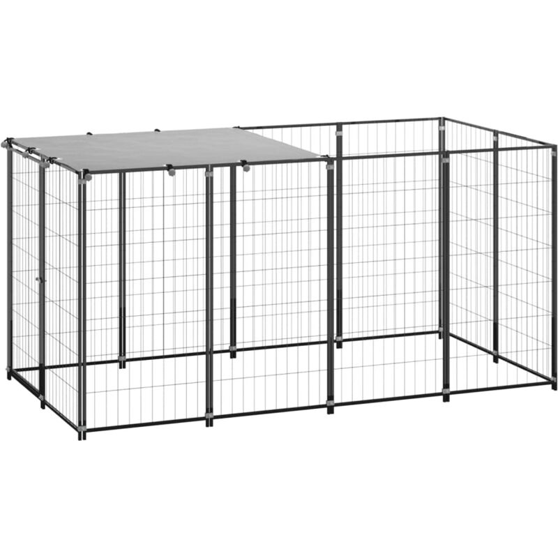 Prolenta Premium Hundezwinger Schwarz 2,42 m² Stahl
